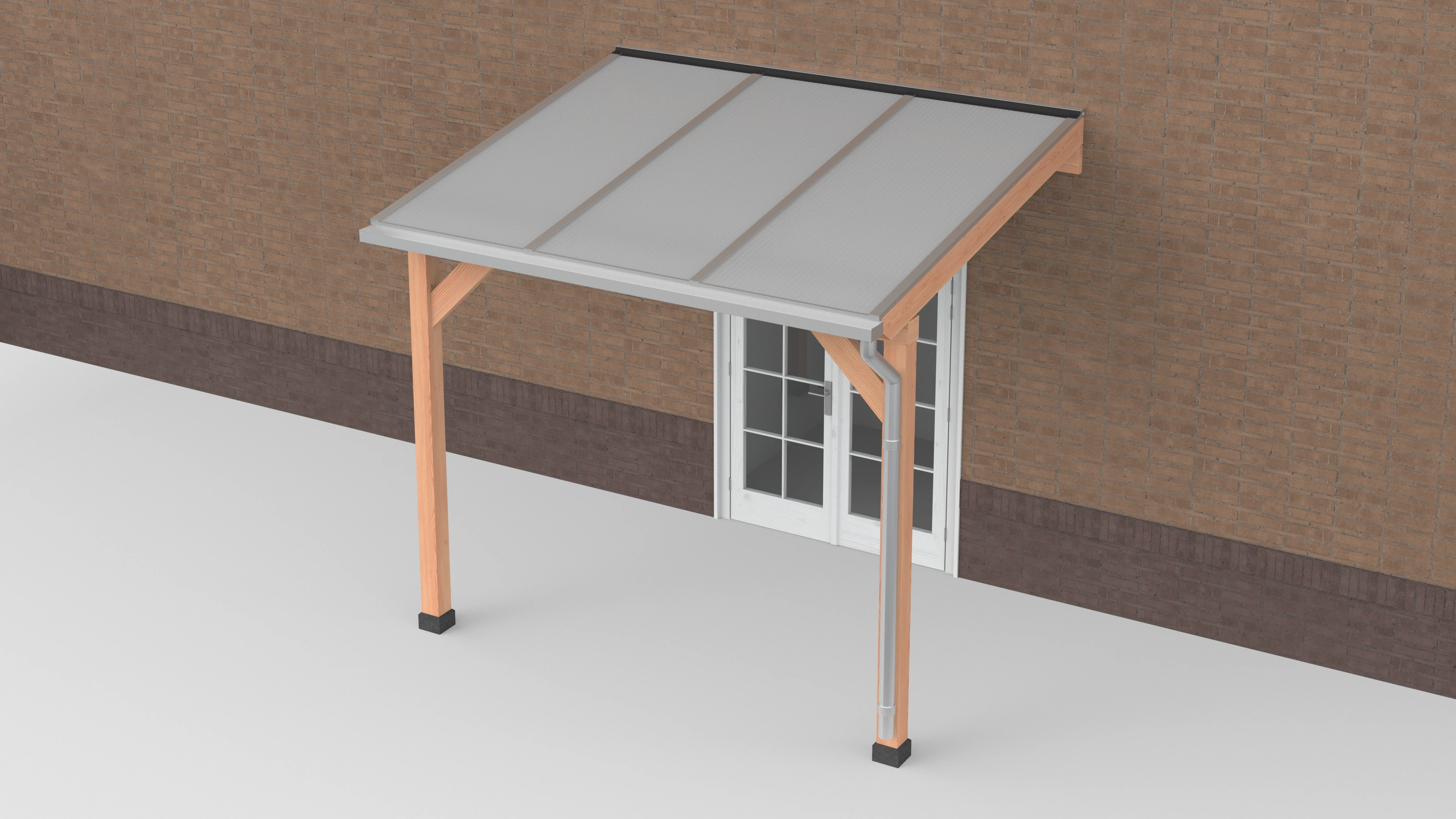 Douglas Terrasoverkapping Polycarbonaat Opaal Geschaafd 300 x 250 cm - Afbeelding 1